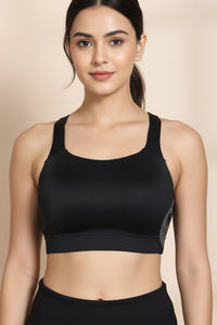 Zelocity High Impact Moisture Wicking Sports Bra - Jet Black — thumbnail 6